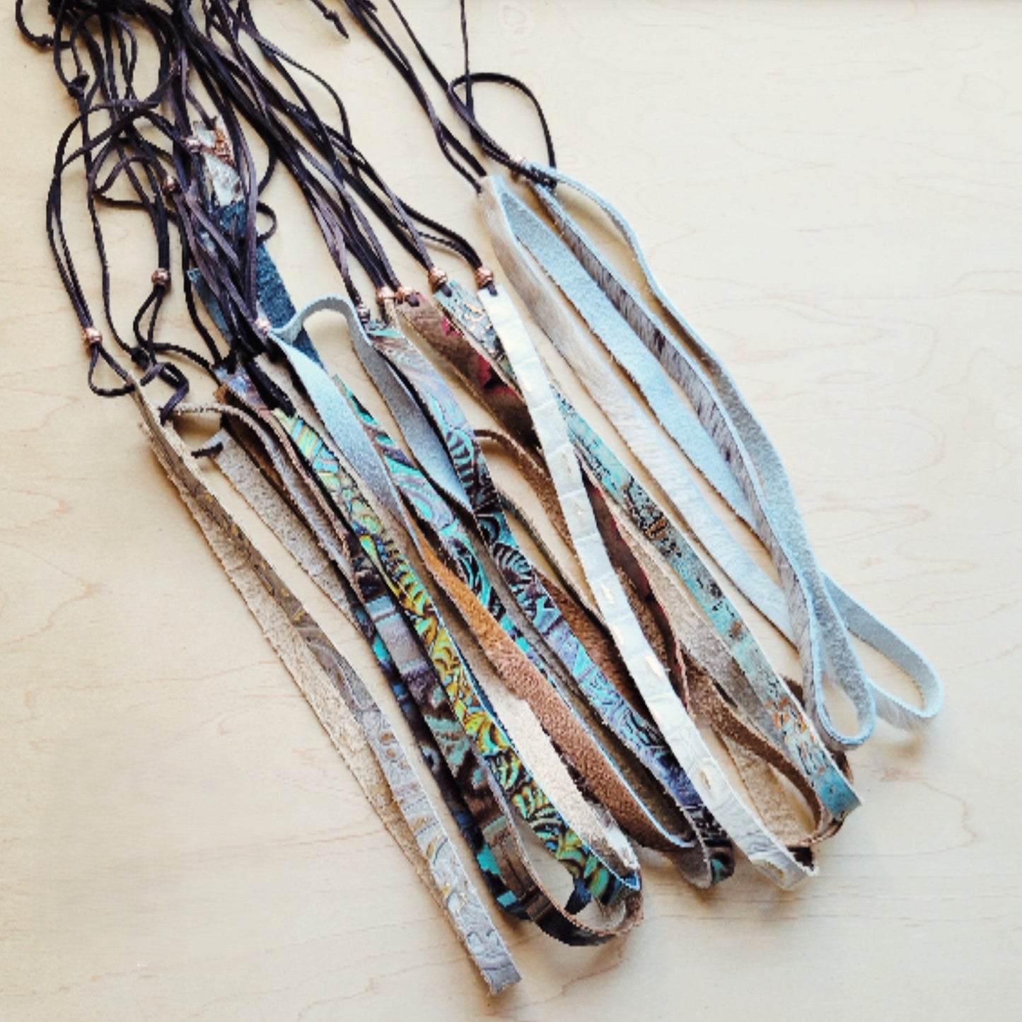 Spotted Brown Hair-on-Hide Leather Hat Band Only 984c