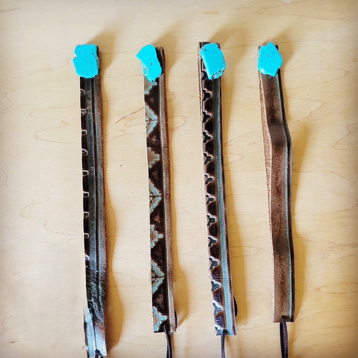 Red Brown Navajo Turq Slab Leather Hat Band + Choice of Hat 986h