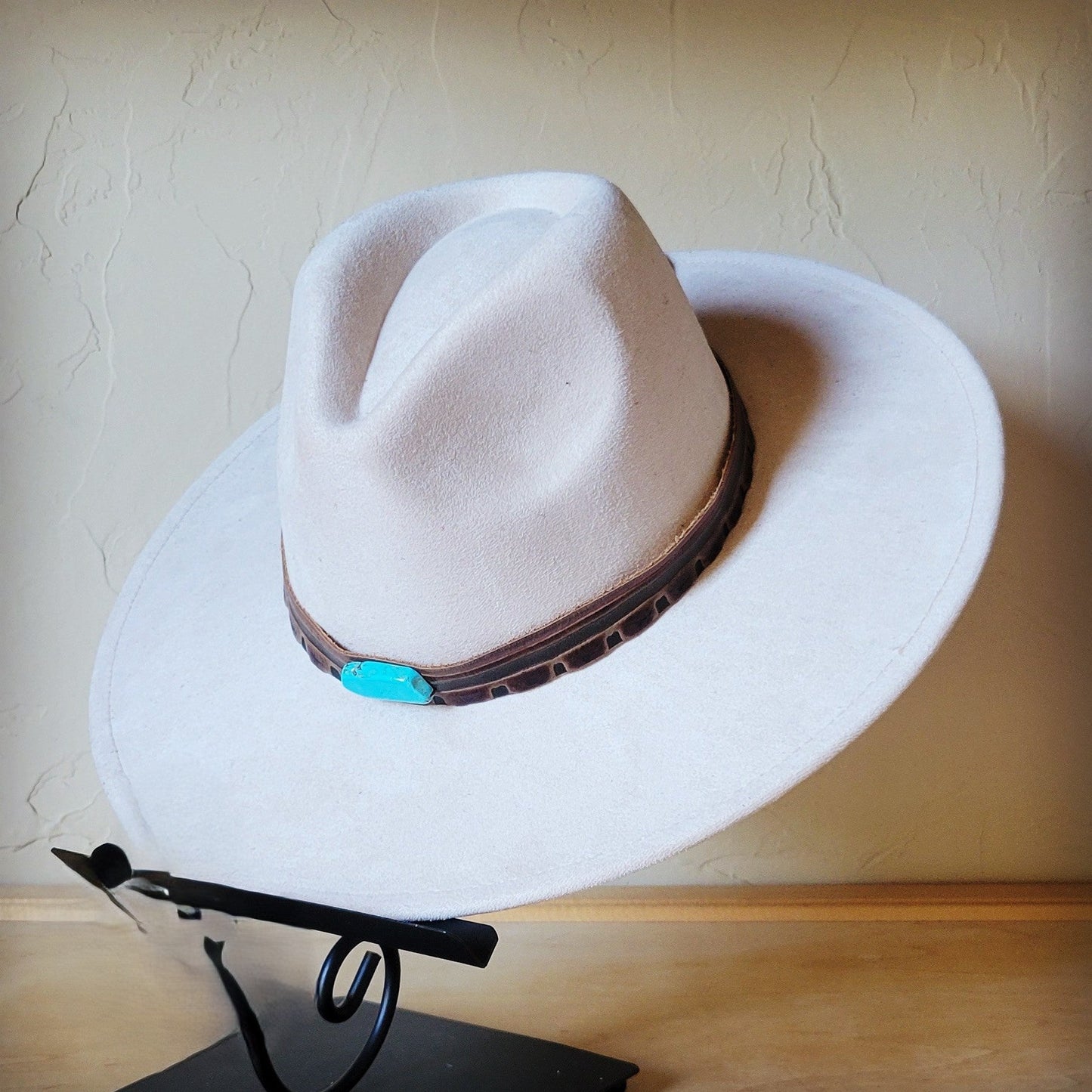 Red Brown Navajo Turq Slab Leather Hat Band + Choice of Hat 986h