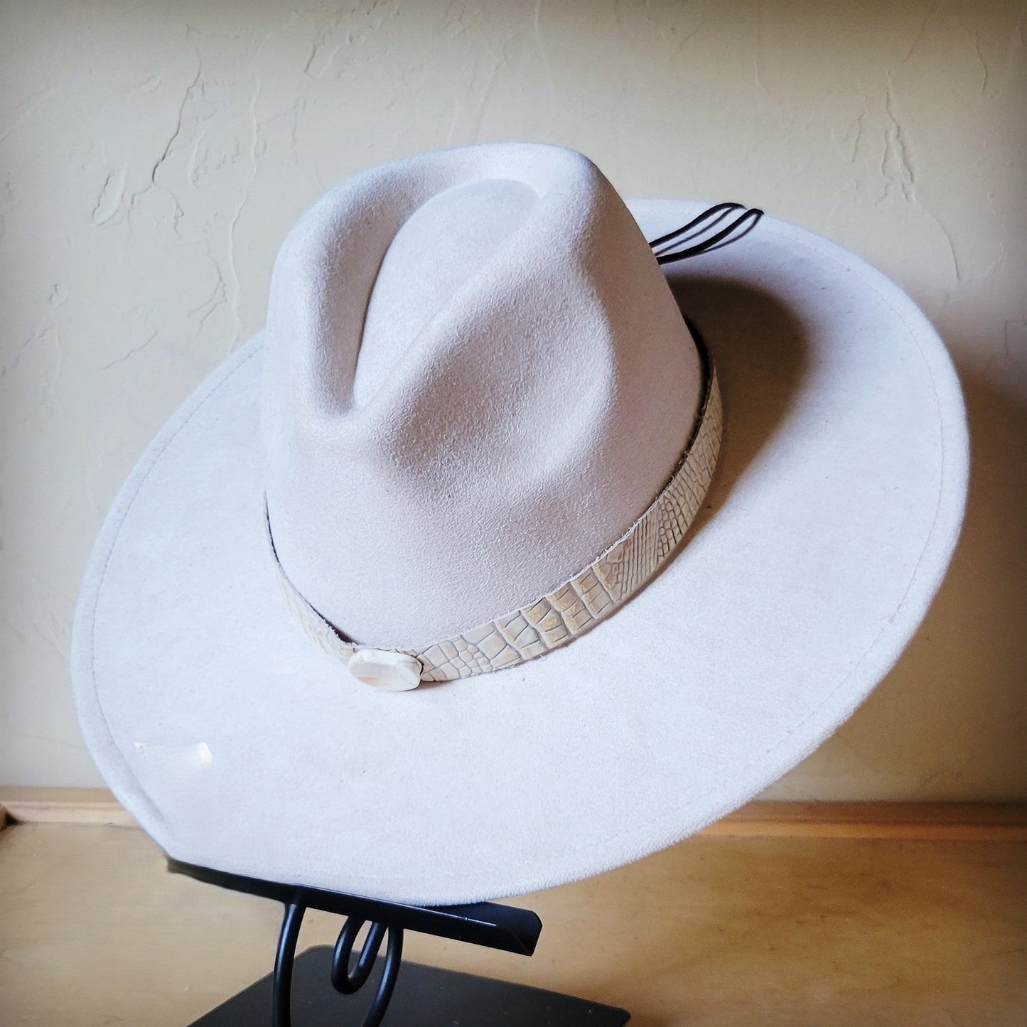 Gold Gator Turquoise Slab Leather Band w/ Choice of Boho Hat 985m