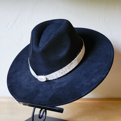 Gold Gator Turquoise Slab Leather Band w/ Choice of Boho Hat 985m