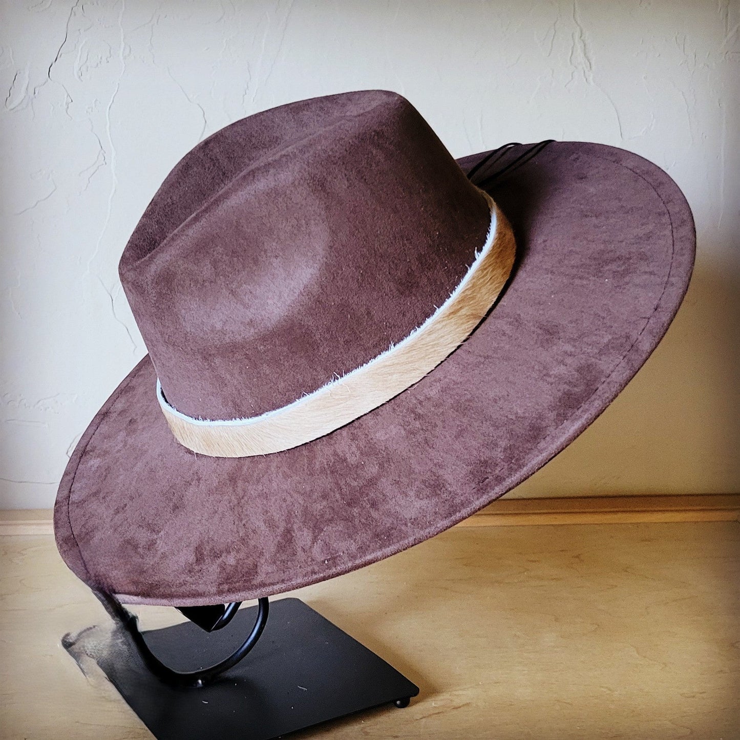 Tan Hide Western Leather Band w/ Choice of Boho Hat 985L