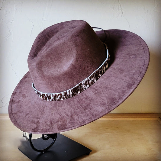 Spotted Hide Western Leather Band w/ Choice of Boho Hat 985k