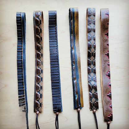 Red Brown Navajo Western Leather Band w/ Choice of Boho Hat 985j