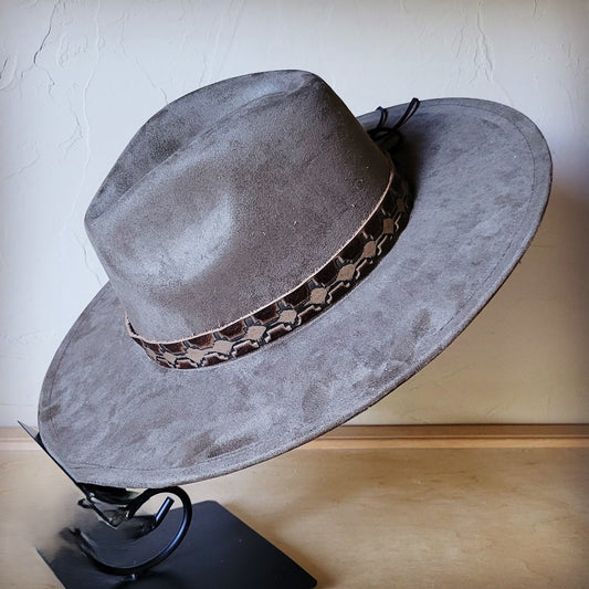 Red Brown Navajo Western Leather Band w/ Choice of Boho Hat 985j