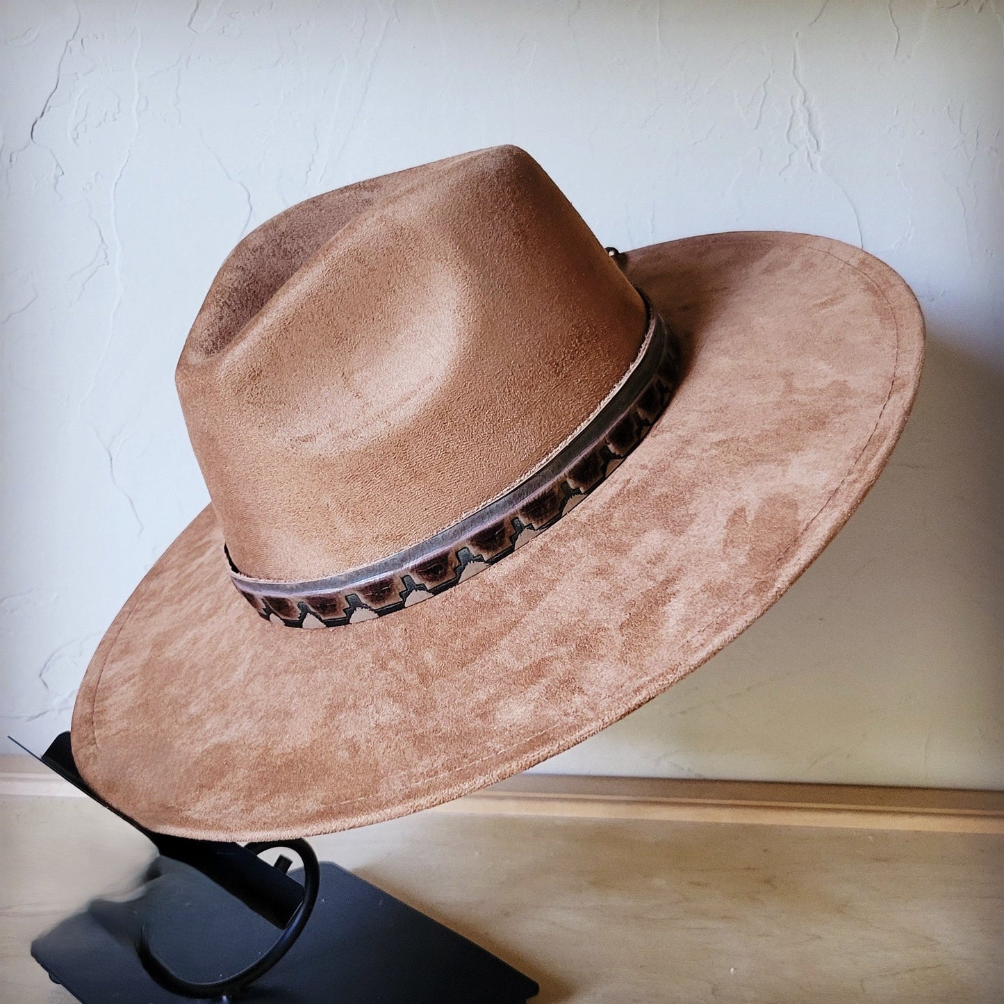 Red Brown Navajo Western Leather Band w/ Choice of Boho Hat 985j