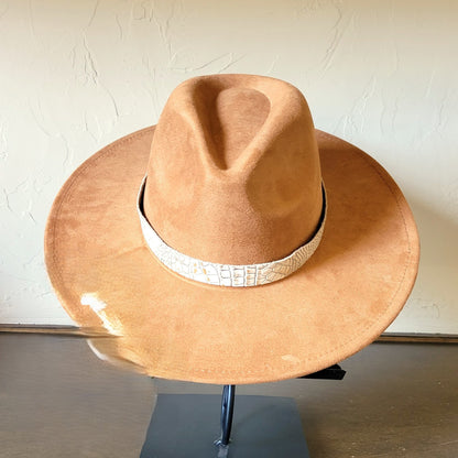 Gold Gator Western Leather Band w/ Choice of Boho Hat 985a