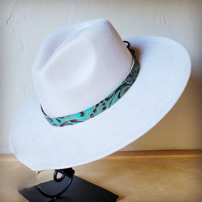 Cowboy Turquoise Western Leather Band w/ Choice of Boho Hat 984y