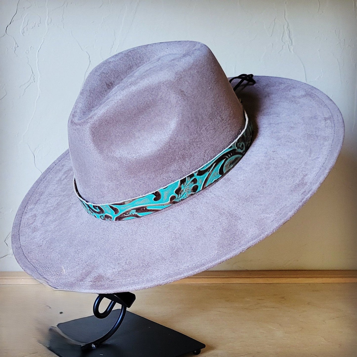Cowboy Turquoise Western Leather Band w/ Choice of Boho Hat 984y