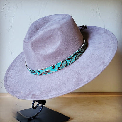 Cowboy Turquoise Western Leather Band w/ Choice of Boho Hat 984y