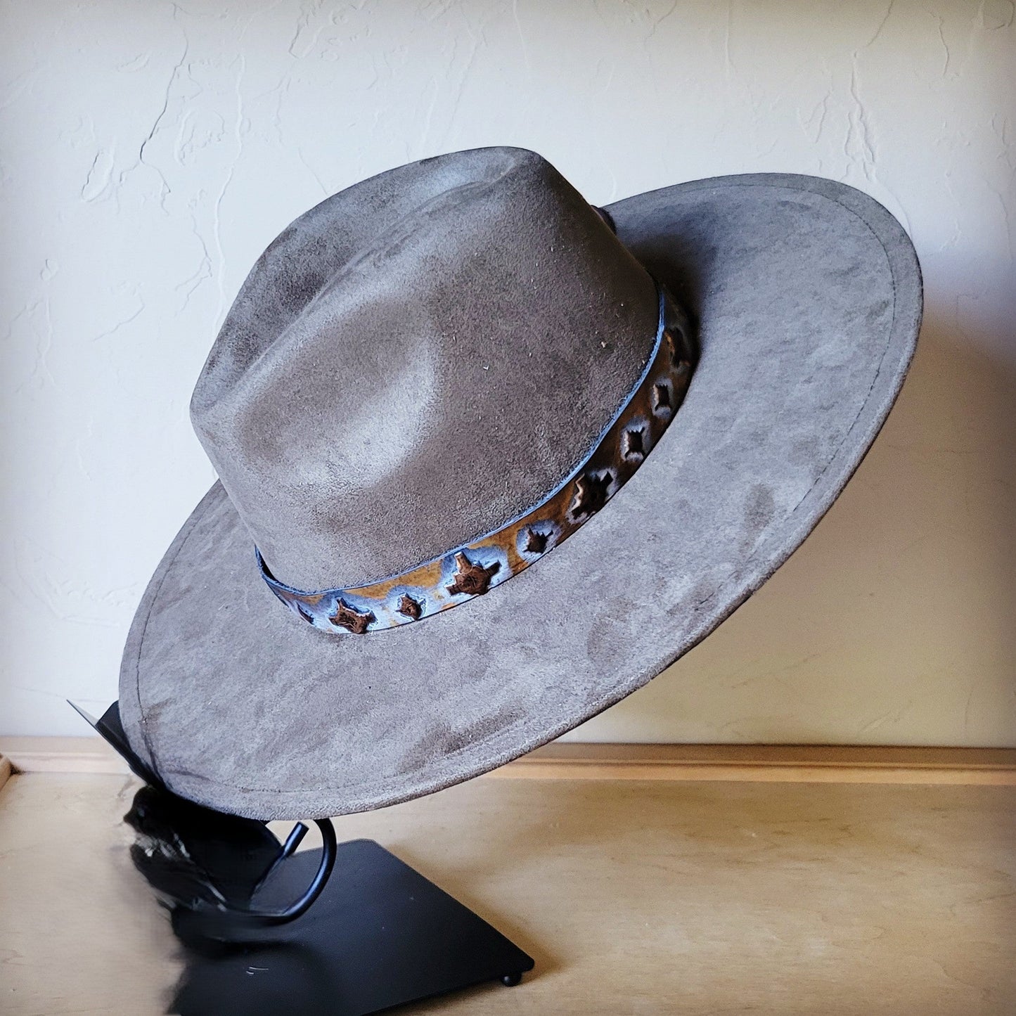 Blue Navajo Western Leather Band w/ Choice of Boho Hat 984x