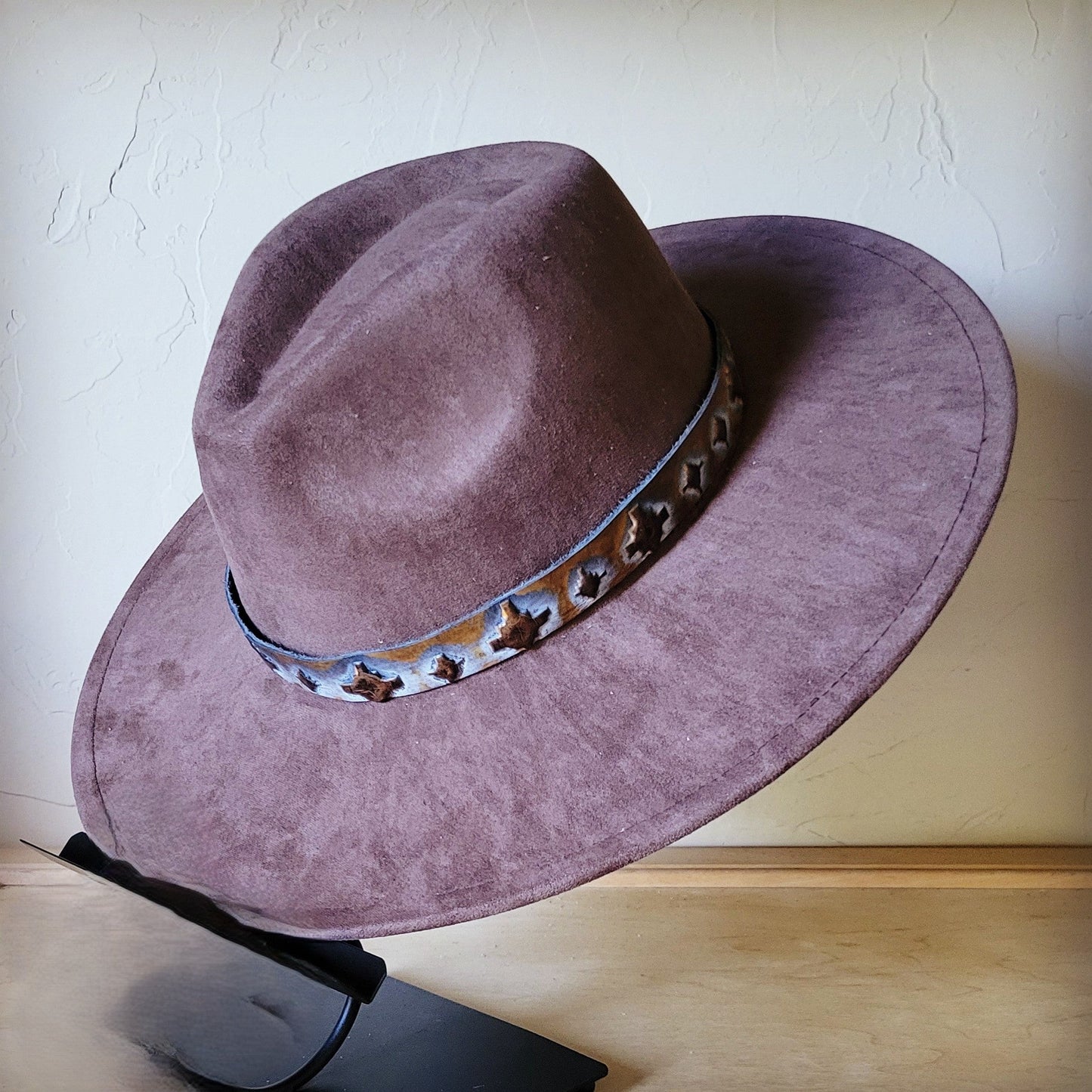 Blue Navajo Western Leather Band w/ Choice of Boho Hat 984x