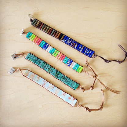 **Woven Multi-Colored Regalite Beaded Bracelet 809y