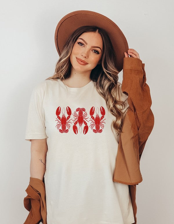 3 Red Lobsters Graphic Top Tee