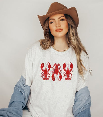 3 Red Lobsters Graphic Top Tee