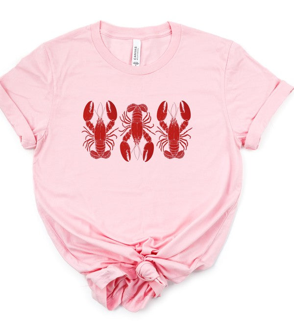 3 Red Lobsters Graphic Top Tee