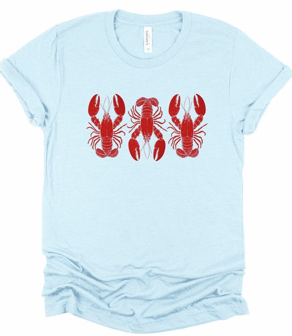 3 Red Lobsters Graphic Top Tee
