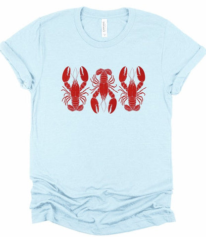 3 Red Lobsters Graphic Top Tee