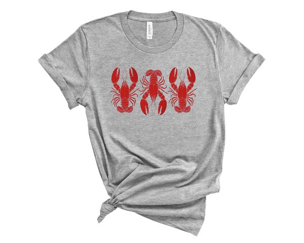 3 Red Lobsters Graphic Top Tee