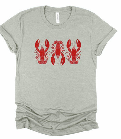 3 Red Lobsters Graphic Top Tee