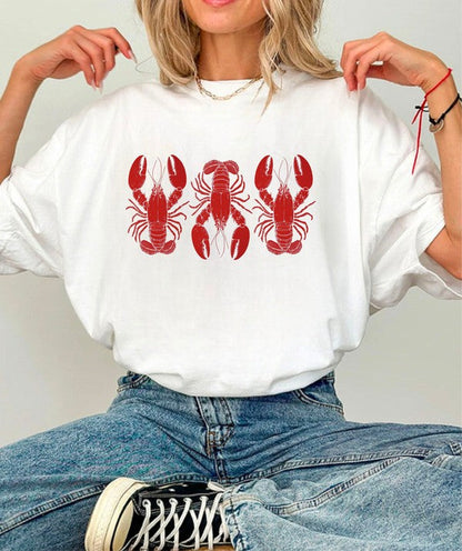 3 Red Lobsters Graphic Top Tee