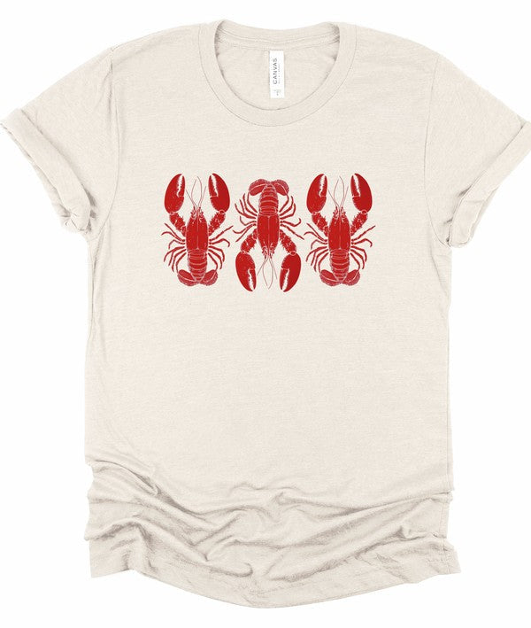 3 Red Lobsters Graphic Top Tee