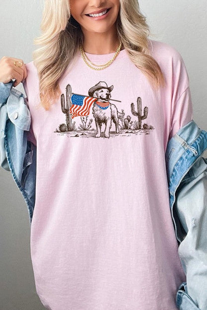 American Cowboy Dog Graphic Heavy Cotton Tee