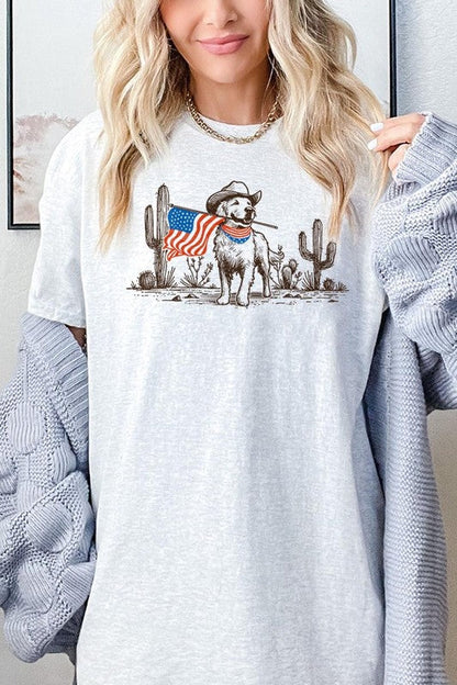 American Cowboy Dog Graphic Heavy Cotton Tee