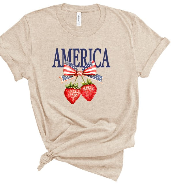 America Strawberry Graphic Tee