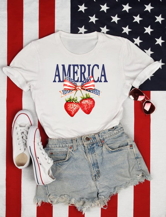 America Strawberry Graphic Tee