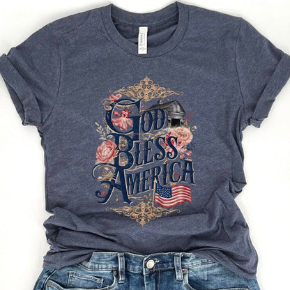 Plus - God Bless America Christian T-shirt