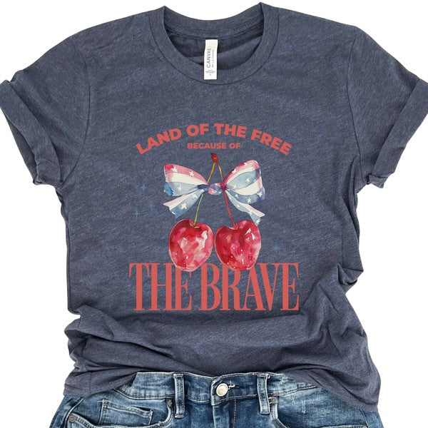 Plus - Cherries and Bow Women's American T-shirt