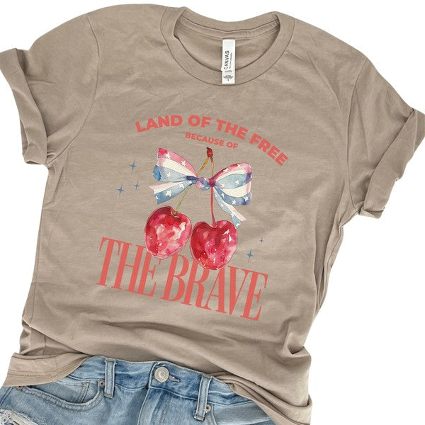 Plus - Cherries and Bow Women's American T-shirt