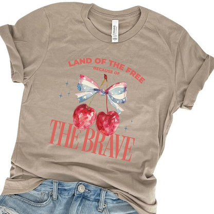 Plus - Cherries and Bow Women's American T-shirt