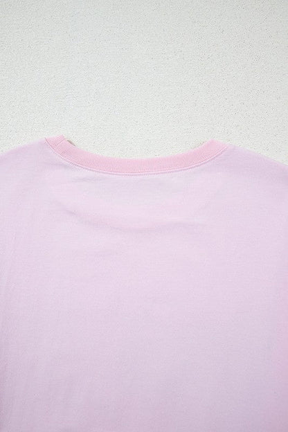 Women Flag Bow Graphic Crewneck Tee