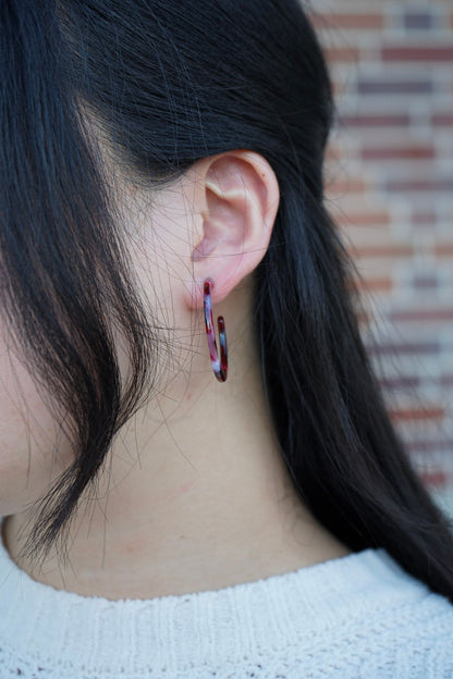Camy Hoops - Burgundy