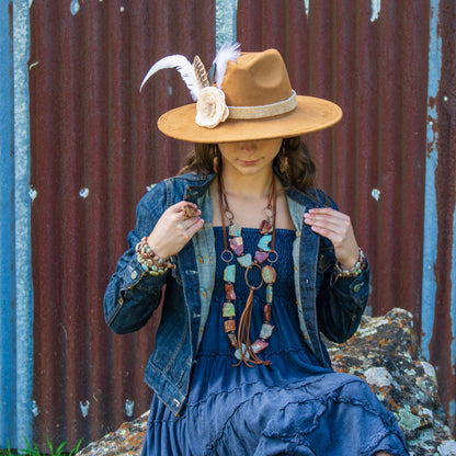 Genuine Aqua Terra Beaded Slab Necklace 239m