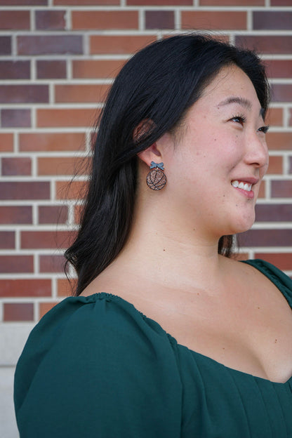 Bow Basketball Earrings