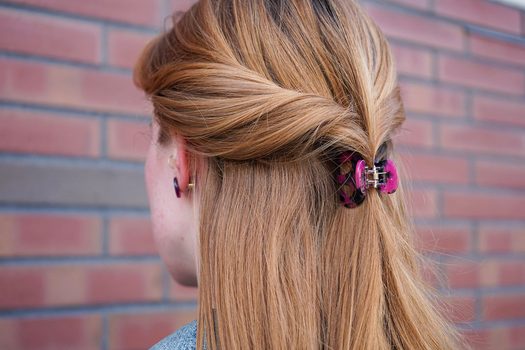 Claire Hair Claw Trio - Blue Tortoise, Snow Tortoise, and Fuchsia Tortoise