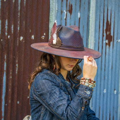 Chunky Aqua Terra Slab Cocktail Statement Ring 012r