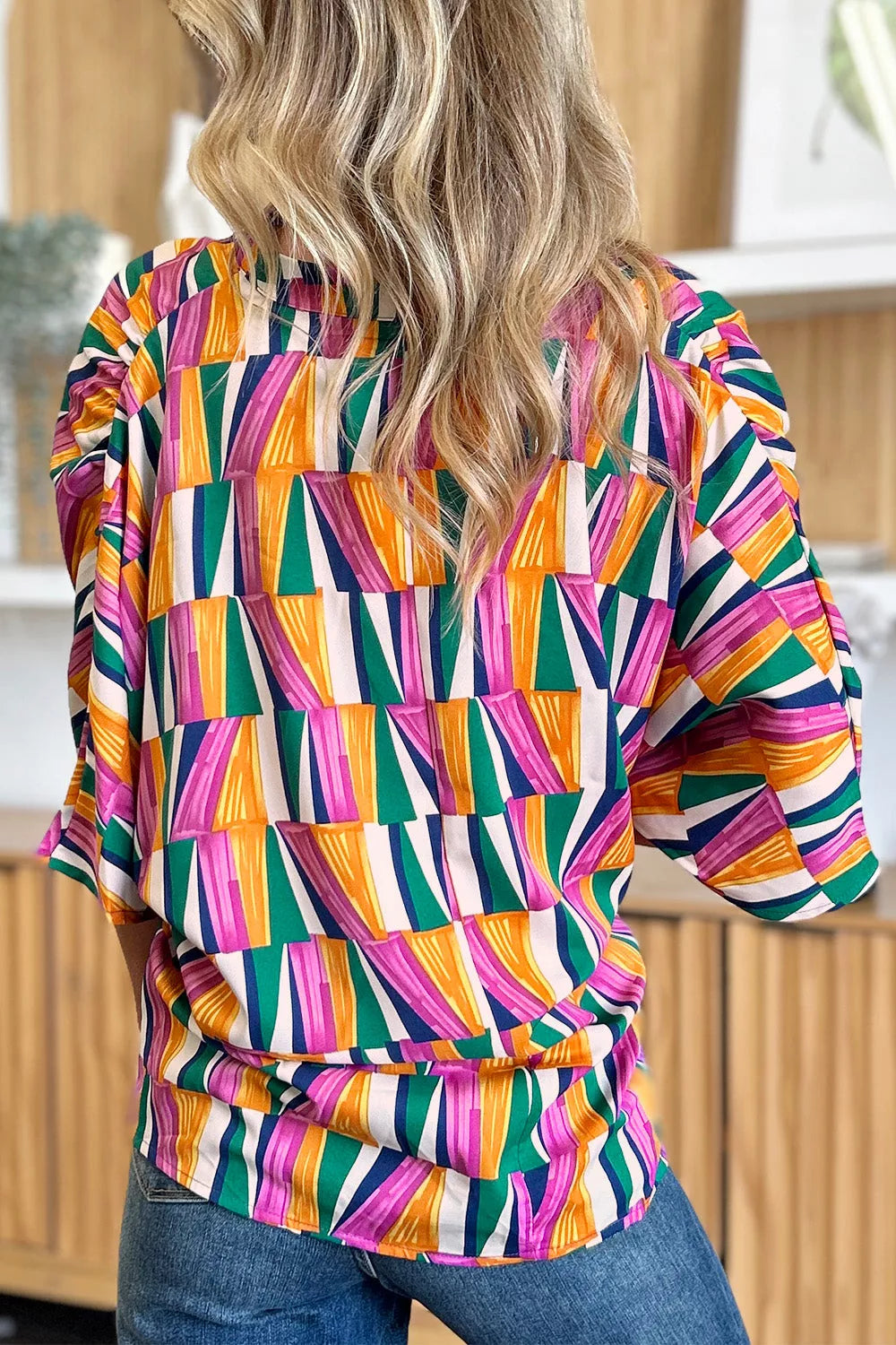 Geometric Bright Colors Blouse