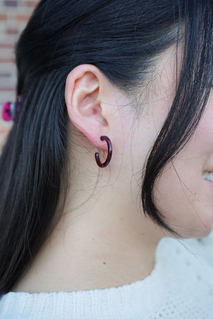 Cam Mini Hoops - Maroon