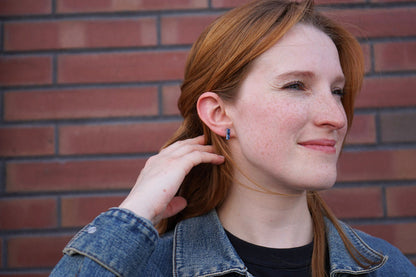 Mini Bella Bar Studs - Navy