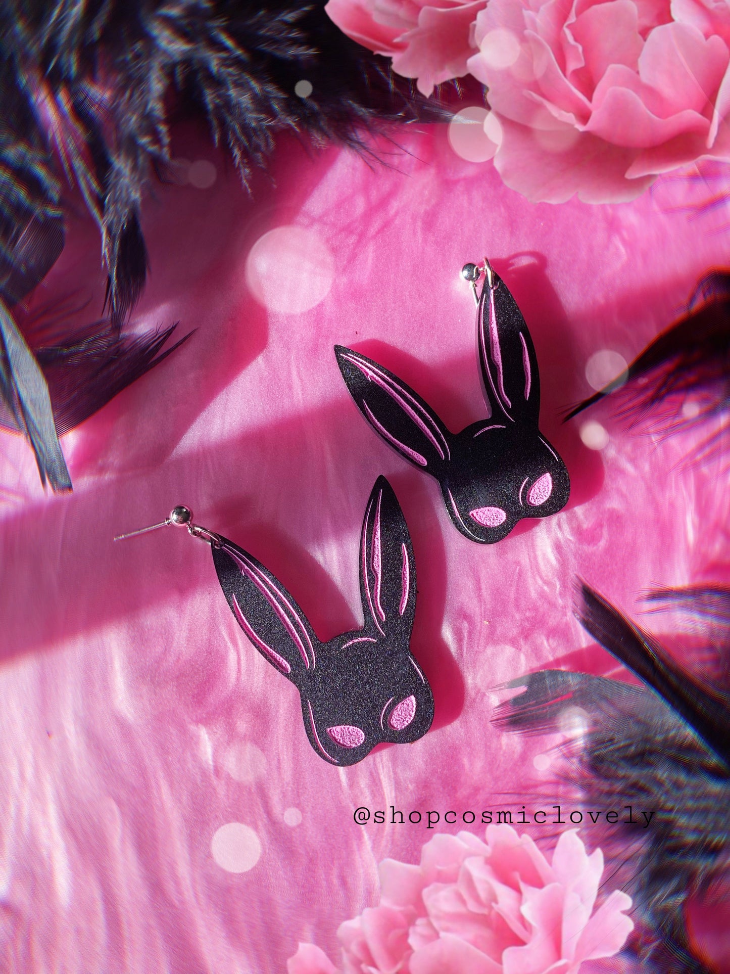 BLACK SEXY BUNNY MASK Earrings