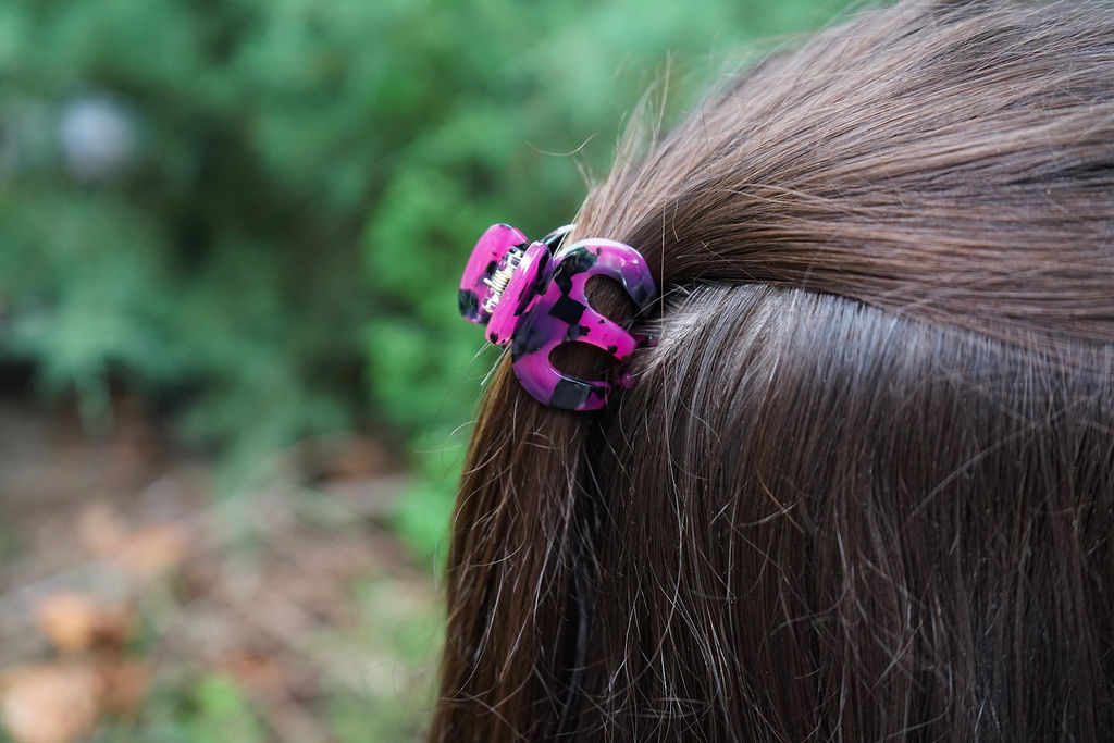Claire Hair Claw Trio - Blue Tortoise, Snow Tortoise, and Fuchsia Tortoise