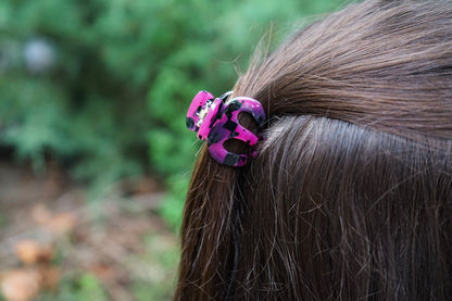 Claire Hair Claw Trio - Blue Tortoise, Snow Tortoise, and Fuchsia Tortoise