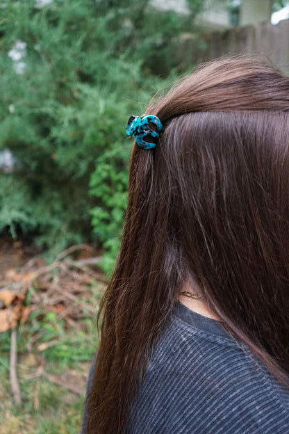 Claire Hair Claw Trio - Blue Tortoise, Snow Tortoise, and Fuchsia Tortoise