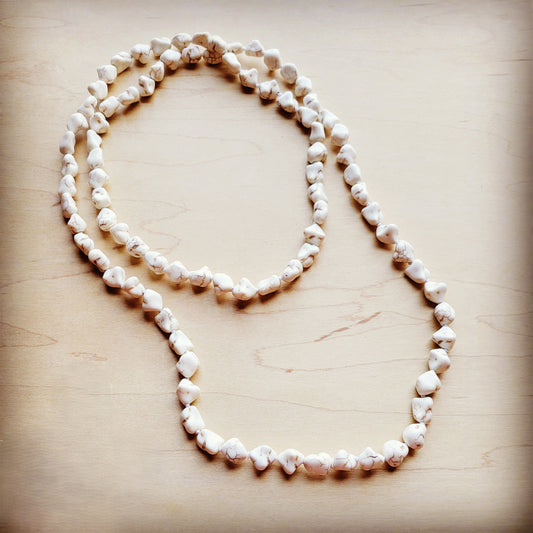Boho Beaded Layering Necklace in White Turquoise 254q