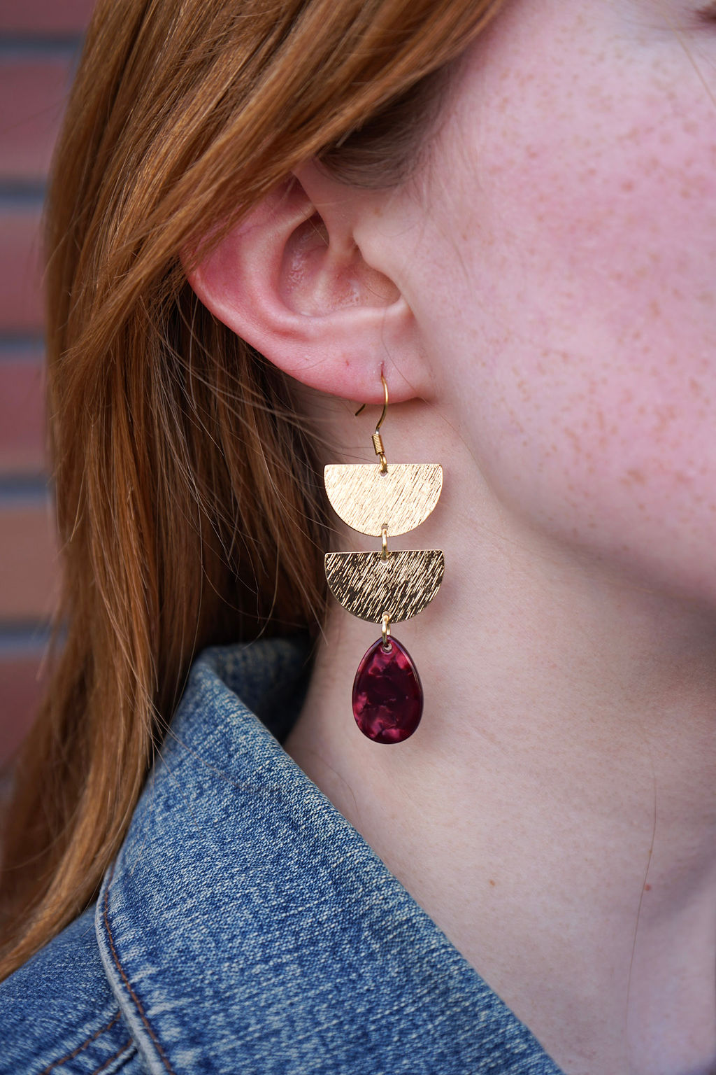 Aria Earrings - Maroon