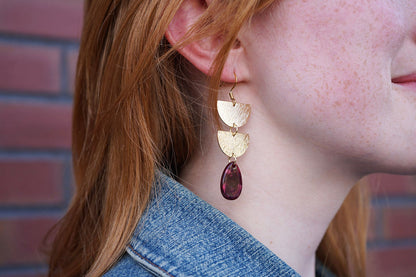 Aria Earrings - Maroon